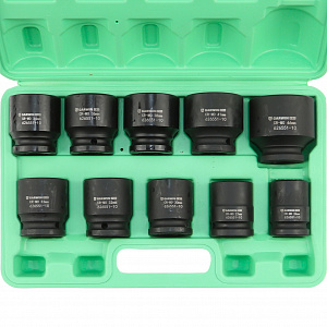 GARWIN PRO 626551-10 Набор ударных головок 3/4", 56 мм, 10 пр., 24-46 мм
