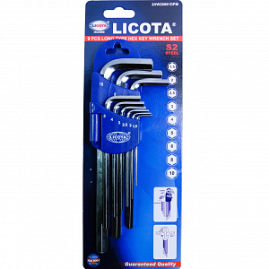 Licota 2HW20091DPM Набор шестигранников угловых длинных 9пр. 1,5-10 мм