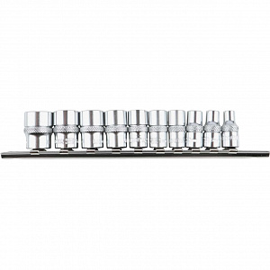 Licota TBS-22001 Набор торцевых головок 1/4" 12-ти гранных, 10 пр. на линейке, 5-14 мм