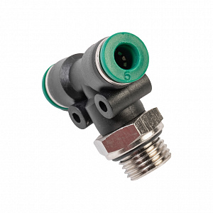 GARWIN PRO 808520-Т-6-6-14 Фитинг цанговый Т-тройник М1/4" 6 мм, с уплотнением, пластм. корпус