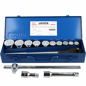 Licota ALT-6001W Набор торцевых головок 3/4", 12-ти гранных, 15 пр., 22-50 мм