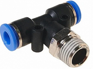 GARWIN PRO 808520-Т-6-18-1 Фитинг цанговый Т-тройник М1/8" 6 мм, с уплотнением, пластм. корпус
