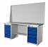RUNTEC RTI20Z-TI5-TI5-P20-P20-5005(7035) Верстак серии Industrial, 2000 мм, оцинк, тумба с 5-ю ящиками + тумба с 5-ю ящиками, экран 1000, синий (светло-серый) RA-4004