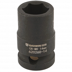 GARWIN PRO 620260-14 Головка, 1/2", 14 мм, торцевая, 6-гранная, ударная
