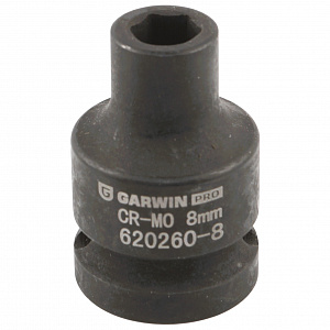 GARWIN PRO 620260-8 Головка, 1/2", 8 мм, торцевая, 6-гранная, ударная