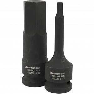 GARWIN PRO 626600-8-12 Набор ударных шестигранников 1/2" HEX 8 пр. 5-19 мм, 78 мм