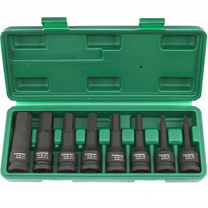 GARWIN PRO 626600-8-12 Набор ударных шестигранников 1/2" HEX 8 пр. 5-19 мм, 78 мм