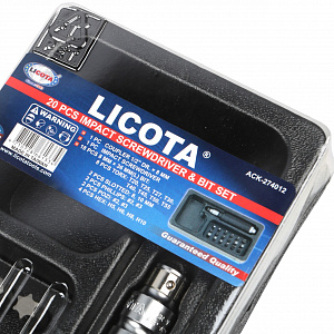 Licota ACK-274012 Набор ударная отвертка и вставки, 20 пр.
