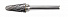 GARWIN INDUSTRIAL 900705-8*22*66 Борфреза коническая с закругленным концом 8x22x66 мм, VHM, DC, форма L (серия 900705)-4004