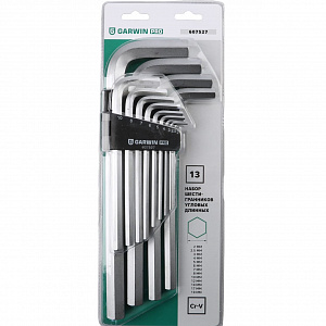 GARWIN PRO 607527 Набор шестигранников угловых длинных, 13 пр. 2-19 мм